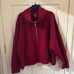 Red Quarter-Zip Pullover